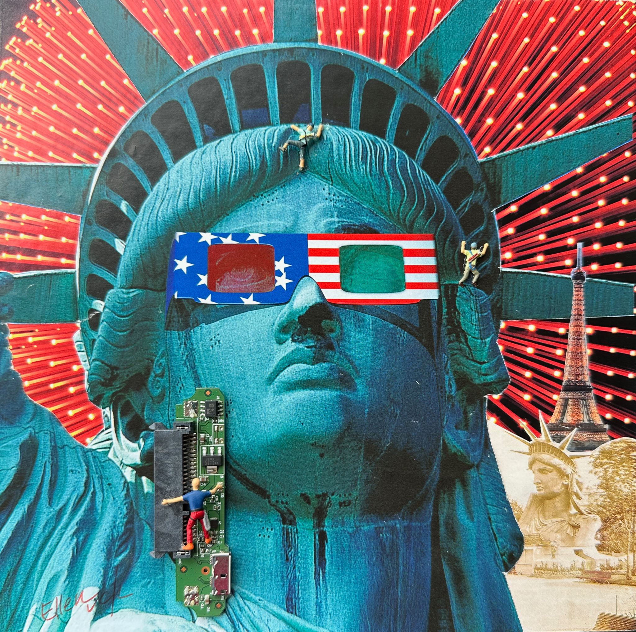 Paris - New York  Collage 20x20 cm